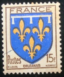 Selo postal da França de 1944 Orleanais