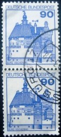 Par de selos fiscais da Alemanha de 1979 Stronghold Vischering - 835 U