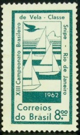 Selo postal do Brasil de 1962 Brasileiro de Vela N