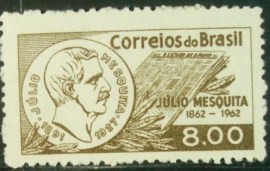 Selo postal do Brasil de 1962 Julio Mesquita - C 475 N