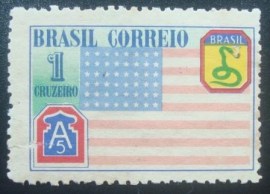 Selo postal Comemorativo do Brasil de 1945 Bandeira Americana N