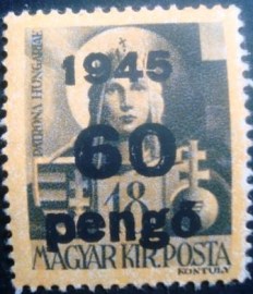 Selo postal da Hungria de 1945 Virgin Mary - 697 N