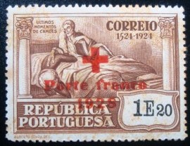 Selo postal de Portugal de 1928 Last Moment of Camões 1$20