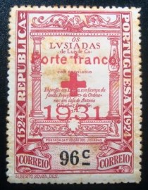 Selo postal de Portugal de 1931 Os Lusíadas 96