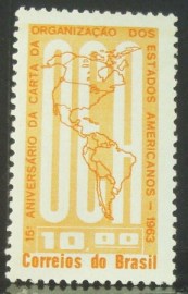 Selo postal Comemorativo do Brasil de 1963 - C 490 N