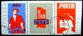 Selos postais da Polônia de 1971 Worker at helm