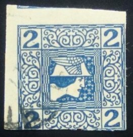Selo postal da Áustria de 1908 Mercury 2