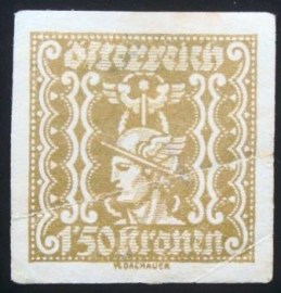 Selo postal da Áustria de 1922 Mercury 1,5
