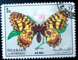 Selo postal de Sharjah de 1972 Butterflies