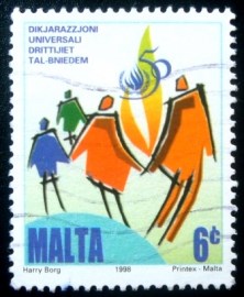 Selo postal de Malta de 1998 Symbolic family