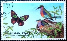 Selo postal de Ajman de 1972 Bee-eater and Cattleheart