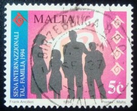 Selo postal de Malta de 1994 Family in silhouette