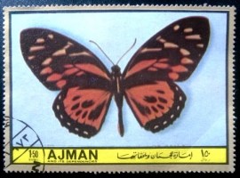 Selo postal de Ajman de 1972 Papilio zagreus