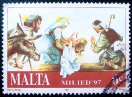 Selo postal de Malta de 1997 The Nativity