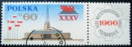 Selo postal da Polônia de 1966 Poznan Fair