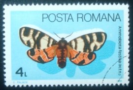 Selo postal da Romênia de 1985 Hebe Tiger Moth