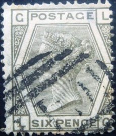 Selo postal do Reino Unido de 1874 Queen Victoria 6 - 62 U
