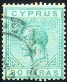 Selo postal do Chipre de 1921 King Edward VII 30