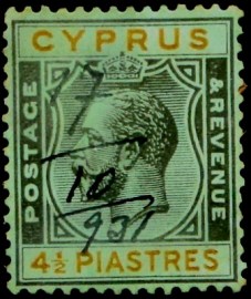 Selo postal do Chipre de 1924 King Edward VII 4½