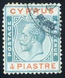 Selo postal do Chipre de 1924 King Edward VII ¼