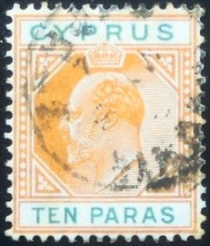 Selo postal do Chipre de 1906 King Edward VII 10