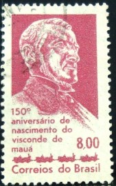Selo  postal do Brasil de 1963 Visconde de Mauá - C 505 U