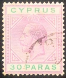Selo postal do Chipre de 1903 King Edward VII 30