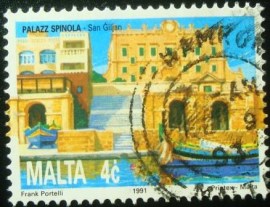 Selo postal de Malta de 1991 Spinola Palace