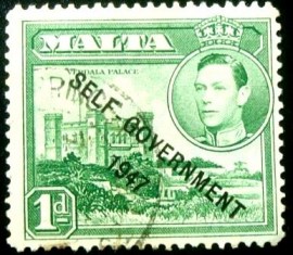 Selo postal de Malta de 1948 Verdala Palace
