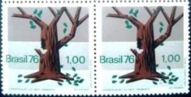 Par de selos do Brasil de 1976 Meio Ambiente