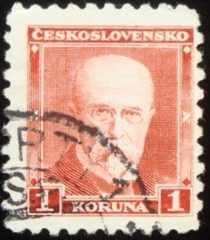 Selo postal da Tchecoslováquia de 1930 Tomáš Garrigue Masaryk