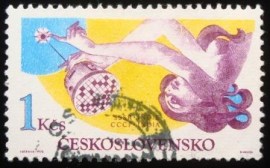 Selo postal da Tchecoslováquia de 1975 USSR-India
