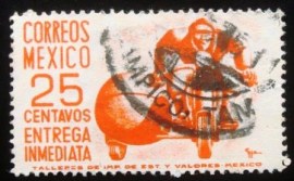 Selo postal do México de 1951 Messenger In Sidecar
