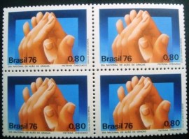 Quadra de selos postais do Brasil de 1976 Ação de Graças - 968 M