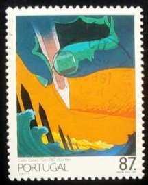 Selo postal de Portugal de 1989 'Sim'Carlos Calvet