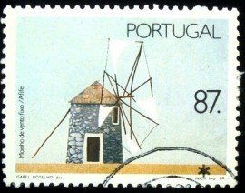 Selo postal de Portugal de 1989 WindMills