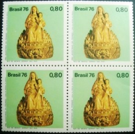 Quadra de selos do Brasil de 1976 N.S.Monte Serrat - 964 M