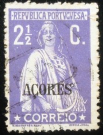 Selo postal dos Açores de 1912 Ceres 2½ over