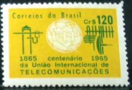 Selo postal Comemorativo do Brasil de 1965 N