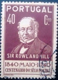 Selo postal de Portugal de 1940 Sir Rowland Hill 625 U