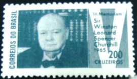 Selo postal do Brasil de 1965 Sir Winston Churchill