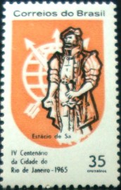 Selo postal do Brasil de 1965 Estácio de Sá - C 534 N