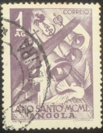 Selo postal de Angola de 1950 Church bells and pigeon