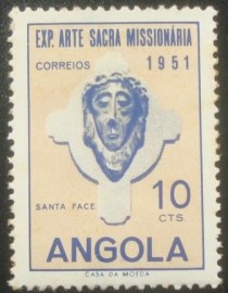 Selo postal de Angola de 1952 Head of Christ