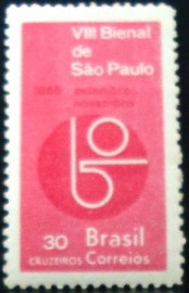 Selo postal Comemorativo do Brasil de 1965 - C 537