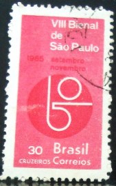 Selo postal do Brasil de 1965 VII Bienal SP U