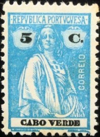 Selo postal de Cabo Verde de 1921 Ceres 5