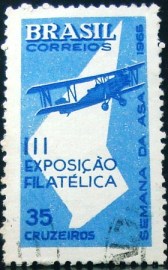 Selo postal do Brasil de 1965 Semana da Asa