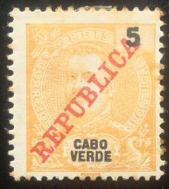 Selo postal de Cabo Verde de 1911 King Carlos I REPUBLICA 5