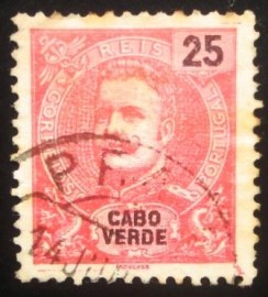 Selo postal de Cabo Verde de 1903 King Carlos I 25